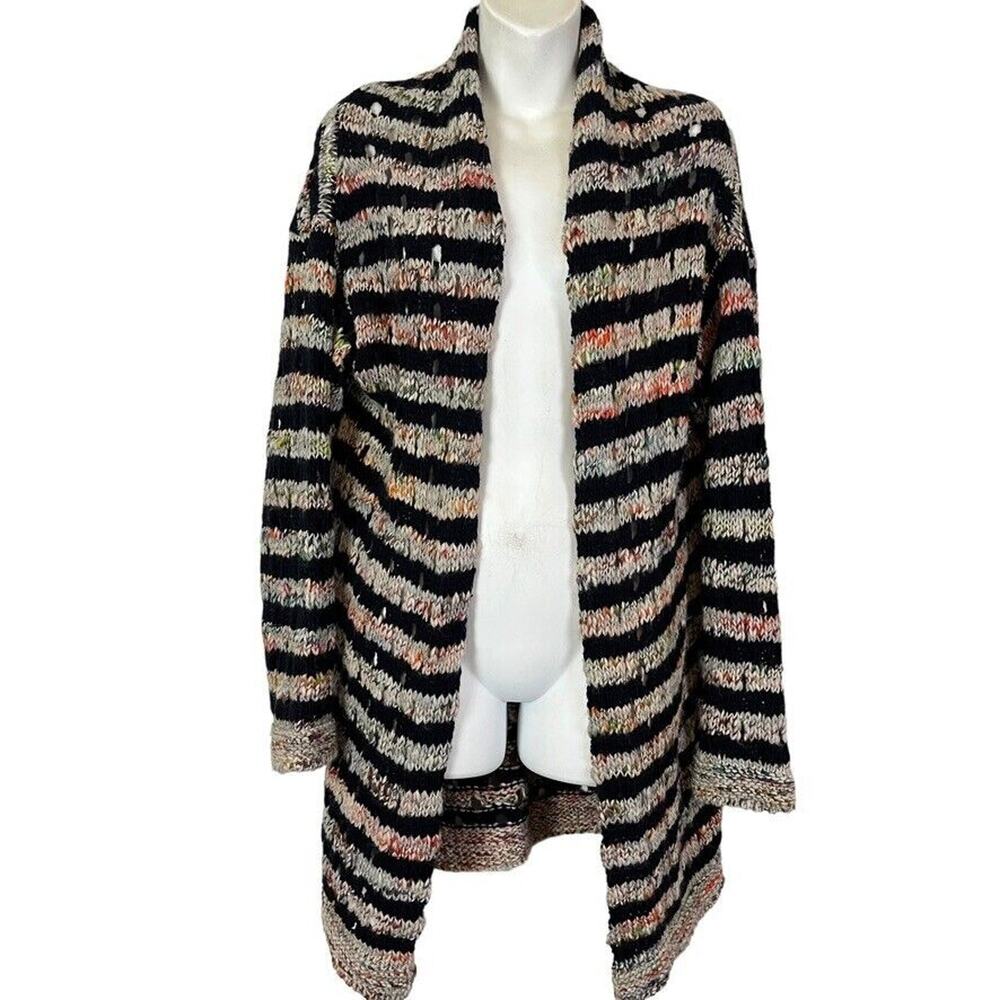 Sundance Womens Melange Open Knit Wool Blend Italy Made Cardigan Sweater sz S